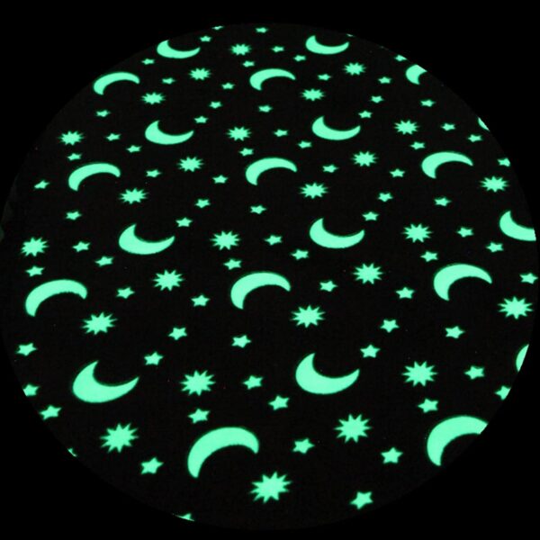 Glow in The Dark Floor Round Mats Luminous Area Rug Soft Decorative Play Mat for Kids Anti-Slip Living Room Rug Carpets for Bedroom Home Nursery Playground Decoration (Stars Moon,60cm) - Image 2