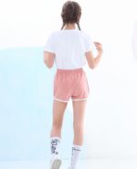 Rolanko Girls Sports Shorts, Cotton Summer Contrast Binding Dolphin Short Pants, Kids Athletic Gym Wear for Running and Dancing, 3 Packs - Image 3