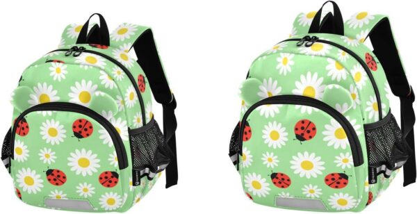ISAOA Toddler Backpack with reins, Kids Anti-Lost Rucksack with Safety Harness,Daisies and Ladybugs Backpack for Boys and Girls Baby Preschool Mini Bag with Leash,S - Image 3