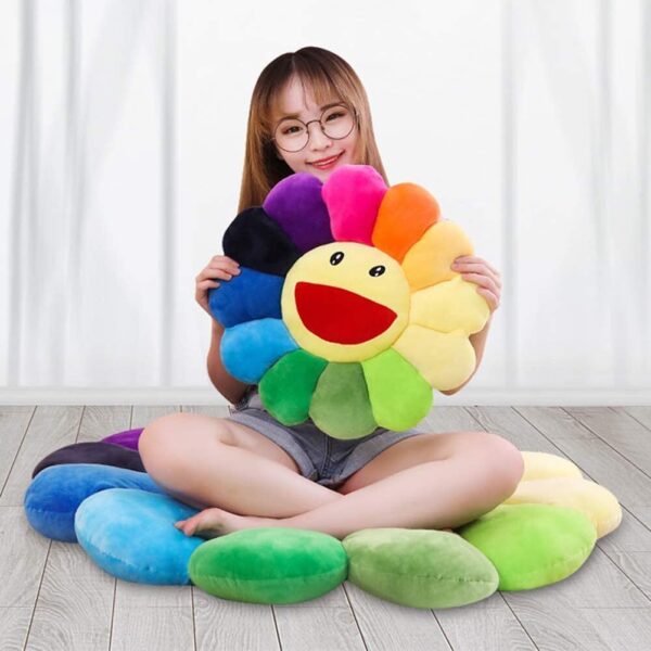 Uposao Sunflower Plush Pillow Flower Shaped Seating Cushion Sunflower Pillow Sofa Chairs Floor Pillow for Kids Reading Nook Watching TV Bed Room Decoration - Image 4