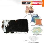 Bean Bag Chair Plush Animal Bean Bag Cover No Filler Soft Plush Fur Recliner Animal Pattern Fur Single Chair Kids Adults Beanbag Chair Lazy Armchair Couch Floor Seating Living(Lotus Gray) - Image 4