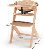 Kinderkraft Wooden Highchair 3 in 1 ENOCK, Multifunctional Baby Chair, Ajustable Heigh and Footrest, Safety Harness, with Detachable Tray, for Children up to 10 Years, Natural - Image 9
