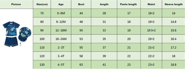WERNZATT Toddler Baby Boys 3 Pieces Swimsuit Set Swimwear Dinosaur Shark Zipper Bathing Suit UPF 50+ Rash Guards with Hat - Image 7