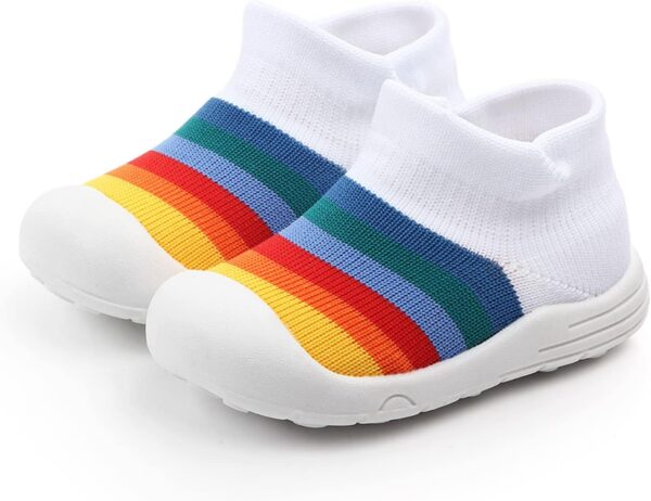 CAJJ Boy Girl Sneakers Slip on Shoes Knit Shoes Baby First-Walking Shoes Unisex-Child Sock Shoes Breathable Athletic Lightweight Walking Running Shoes Trainers for Toddler - Image 2