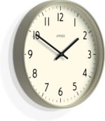 Jones Clocks® Vibrant Round Wall Clock in Acrylic the 'Studio' in Grey, 30 x 30 x 4cm - Image 2