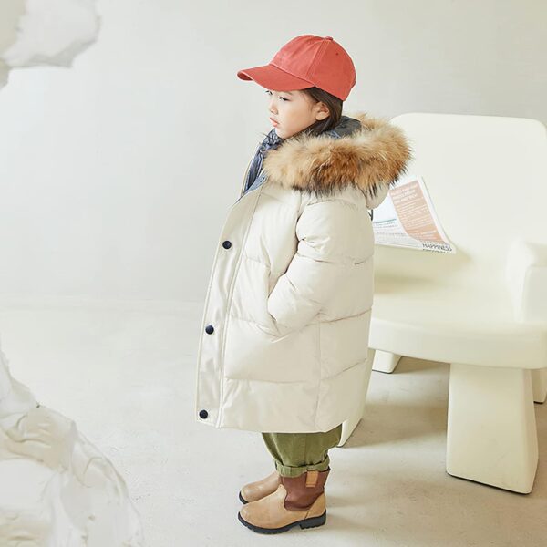 amropi Kids Girls Hooded Coat Puffer Jacket Winter Overcoat Warm Outerwear for 2-10 Years - Image 4