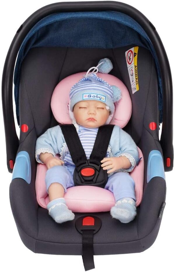 INFANZIA New 2-in-1 Head & Body Supports for Baby Newborn Infants - Extra Soft Stroller Cushion Pads Car Seat Insert, Seasons, Pink - Image 6
