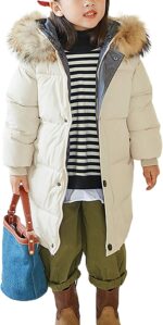 amropi Kids Girls Hooded Coat Puffer Jacket Winter Overcoat Warm Outerwear for 2-10 Years - Image 2