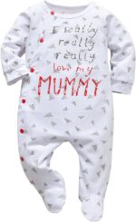 Tinykeke Newborn Baby Boy Girl Letters Footies Romper Unisex-Baby 2 Pack Footed Jumpsuit - Image 3