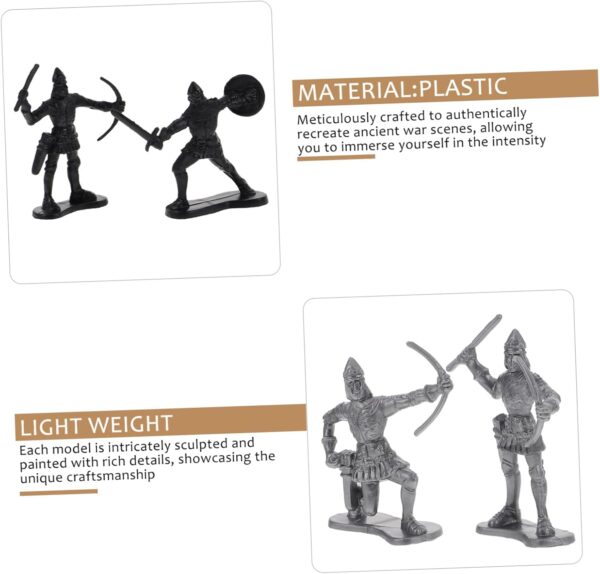 HONMEET 60pcs Medieval Soldiers Action Figures Set Knight Miniatures and Archaic Warriors Playset for Ideal for Imaginative Play and War Scene - Image 3