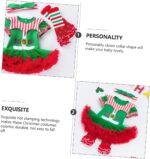 OATIPHO Baby Toddler Costumes Dress Set 3-6 Months Christmas Clothes Baby Dress Set Breathable Gauze Collar Christmas Atmosphere Green - Image 3