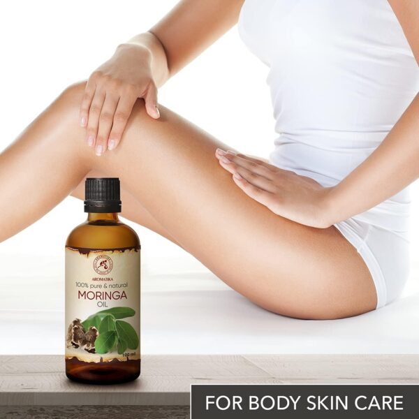 Moringa Seed Oil 100 ml - Moringa Oleifera - Carrier Oil for Essential Oils - Cold Pressed Oil for Skin - Nails - Lips - Hair Care - Body & Face Oil - Bath Oil - Skincare Carrier Oil - Image 4