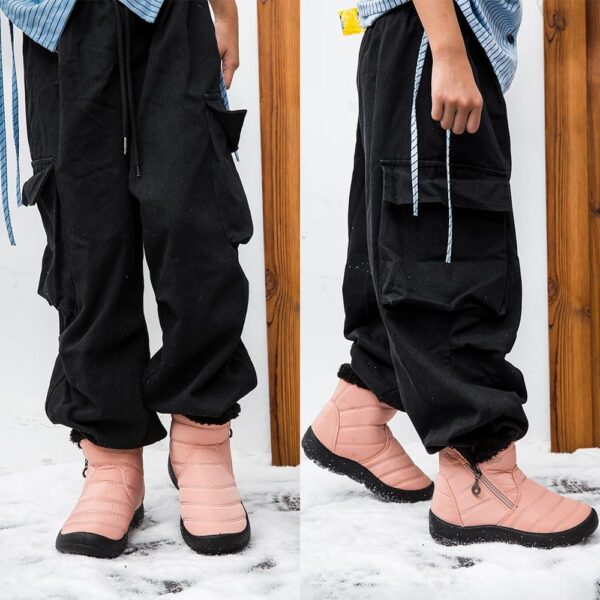 VTASQ Kids Snow Boots Boys Girls Fur Lined Warm Ankle Boots Outdoor Waterproof Winter Boots Non-Slip Cotton Shoe Slip On Walking Boots (Little Kid/Big Kid) - Image 5