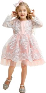 TTYAOVO Baby Girl Flower Long Sleeve Princess Party Dress - Image 5