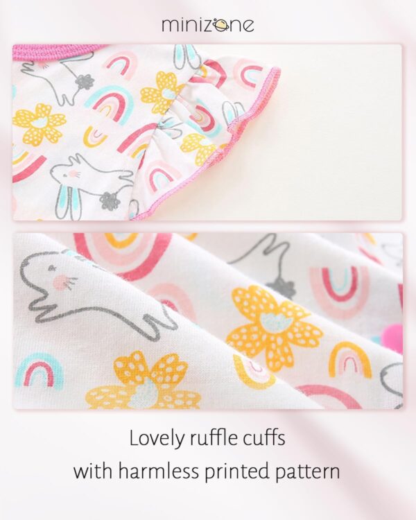 Minizone Baby Girls Pyjama Summer, Short Sleeve Romper Cotton Bodysuit 0-12 Months - Image 4