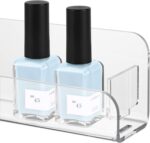 Hedume 6 Pack Nail Polish Rack Wall Mounted Shelf with Removable Anti-slip End Inserts, Nail Polish Wall Rack Shelves, Clear Acrylic Nail Polish Organizer Display for 70-90 Bottles - Image 2