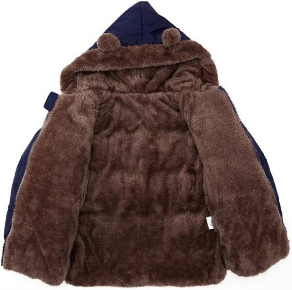 LIKCAISA Kids Boys Girls Winter Coats Hooded Down Thicken Jackets with Cute Ear Toddler Baby Boys Girls Warm Fleece Coat Kids Baby Winter Clothes - Image 4