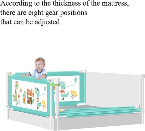 FOGUO Bed Rail for Toddlers for Twin Bed, Bed Rail for Kids Full Size Bed, Bed Rail for Baby Crib, Extra Long Bed Guardrail, Vertical Lifting Bed Guardrail, for Large Bed & Double Bed - Image 4