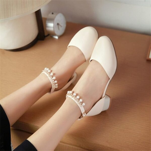 Girls School Shoe Girls Mary Jane Dress Shoes Pumps Low Heels Flower Party High School Prom Sandals Grils Dress Shoes Girl High Heels - Image 3