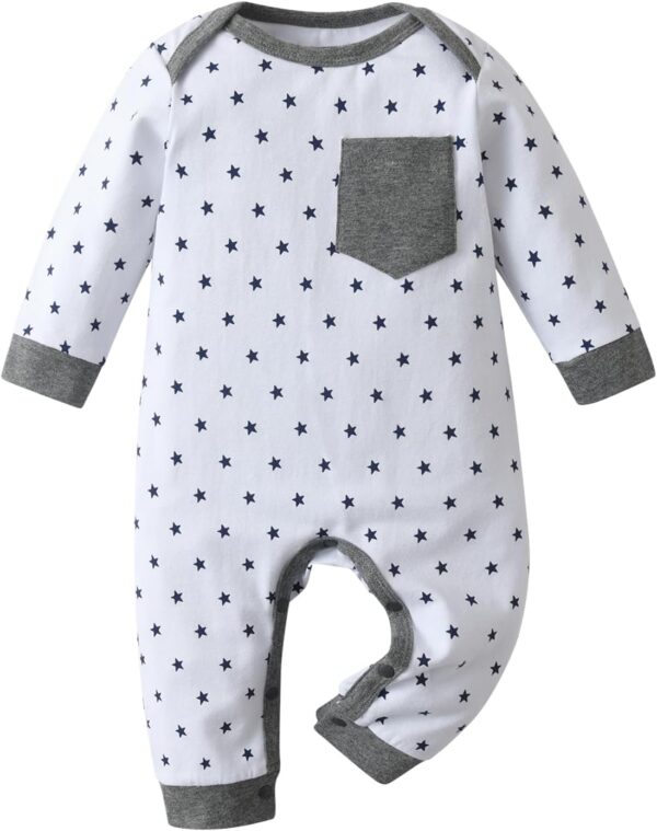 Tearfuty Newborn Baby Boy Rompers Cotton One Piece Jumpsuit Long Sleeve Rompers（2 Pack） - Image 2