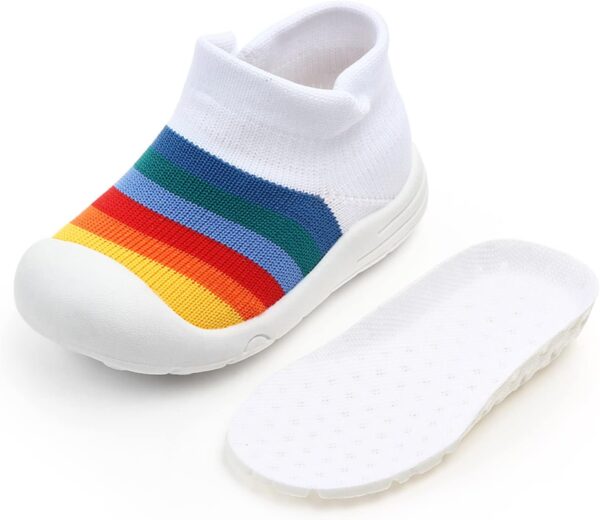 CAJJ Boy Girl Sneakers Slip on Shoes Knit Shoes Baby First-Walking Shoes Unisex-Child Sock Shoes Breathable Athletic Lightweight Walking Running Shoes Trainers for Toddler - Image 3