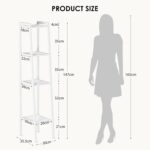 SogesHome Shelving Units Shelving Utility Shelves Metal Shelves Storage Display Rack Bookcase Home Shelf Storage Unit Standing Shelves 4 Tiers White 35.5 * 30 * 147cm,SH-LXH-TJ30W - Image 2