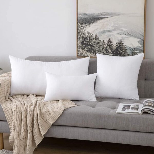 MIULEE Cushion Inserts 30cm x 50cm, Throw Pillow Insert for Sofa/Bed, Decorative Cushion Inner Pads, White Cushion Filler, Rectangle Pillow Stuffer, 12 x 20 Cushion Insert 2 Pack - Image 4