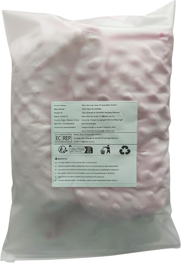 FUNUPUP Baby Blankets for Girls and Boys Unisex Soft Plush Newborn Baby Receiving Blanket Double Layer Toddler Nursery Bed Blankets with Dotted Backing (75 x 100 cm, Elephant's Love) - Image 7