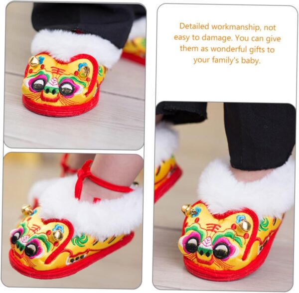 LIFKOME Toddler Shoes Baby Walking Shoes Tiger Design Soft Fleece Material Warm and Comfortable Red 17 Months Non-slip Sole Present - Image 3