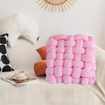 Knot Pillow,Knot Cushion,Square Plush Throw Pillow Handmade Soft Knotted Cushions,Home Decorative Knot Pillow Cuddle Cushion for Room Sofa Home Bed Floor,Bed Pillows Decoration(Grey/30*33*12CM) - Image 7