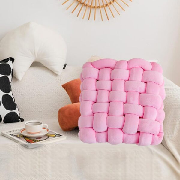 Knot Pillow,Knot Cushion,Square Plush Throw Pillow Handmade Soft Knotted Cushions,Home Decorative Knot Pillow Cuddle Cushion for Room Sofa Home Bed Floor,Bed Pillows Decoration(Grey/30*33*12CM) - Image 7