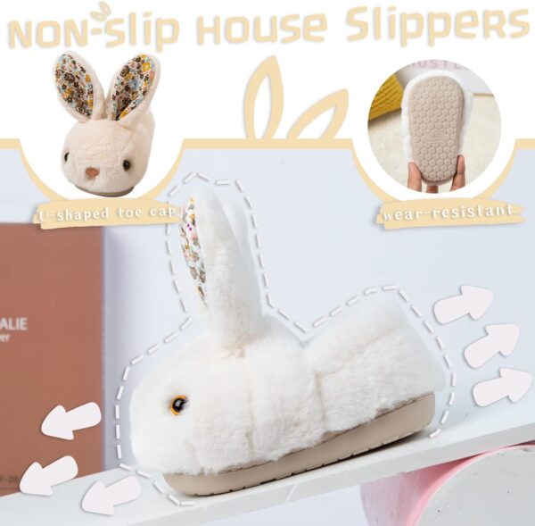 Hitopteu Kids Slippers Boys Girls Cute Bunny Slippers Winter Plush Warm House Shoes Soft Anti-Slip Novelty Rabbit Slippers for Toddler - Image 4