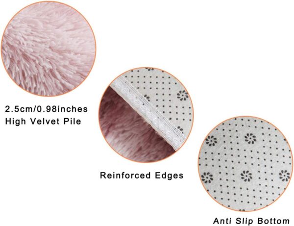 Insun Velvet Round Area Rug Indoor Soft Fluffy Nursery Floor Mat Home Décor - Image 2