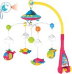 Musical Crib Mobile, Remote Control Baby Mobile, Rotating Light Projector, Soothing Lullabies, Multi-Function Musical Nursery Decoration for Boys and Girls, 50x48 cm, 1200kg