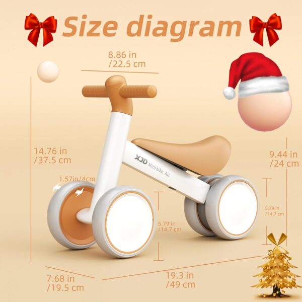 XJD Baby Balance Bike 1 Year Old Toddler Ride On Toys for 10-24 Months Baby Trike Garden Toys First Bike 1 st Birthday Toys for Girls Boys Toddler bike No Pedals (Brown) - Image 7