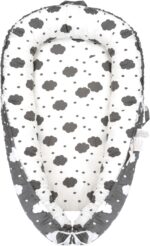 Baby Lounger - Baby Lounger for Newborn, 0-24 Months Baby Nest Breathable & Soft Portable Infant Lounger, Co Sleeper for Baby in Bed Floor Seat, Baby Essentials Gifts for Home and Travel- Little Grey - Image 8