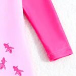 WYTbaby Baby Girls Swimming Costume One Piece Toddler Swimsuit Long Sleeve Uv Protection Summer Swimsuit for Toddler Girls 9 Months-3 Years - Image 6