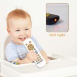 Bambebe Baby TV Remote Control Toy with Music Sound and Soft Light, Toddler Realistic Play TV Remote Toys Early Educational Learning Toy with 3 Language, Musical Baby Sounds Toys 6 12 18 Months - Image 3