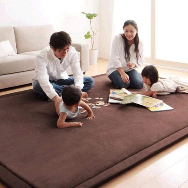 GGoty Large Area Rug Coral Velvet Baby Play Mat,Thick Children Study Kitchen Nursery Carpet Crawling Mat for Baby Non-slip Yoga Mat (180 * 200 * 2cm,Blue) - Image 6