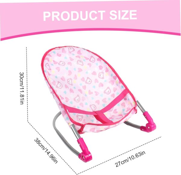 Doll Car Seat Baby Doll Car Seat Foldable Doll Car Seat Strong Plastic ＆ Fabric Doll Stroller Pretend Play Toys Baby Doll Accessories for Girls 4 Years+ - Image 5