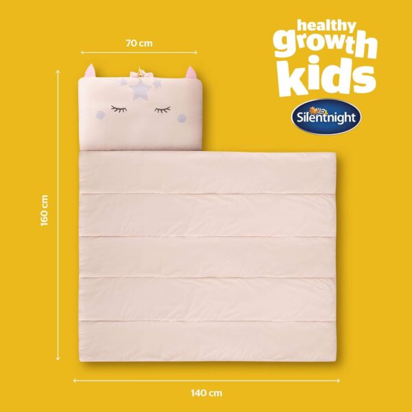 Silentnight Healthy Growth All-In-One Sleepover Bag - Sleep Bag & Built-In Pillow for Comfort and Convenience - Super Soft and Cosy Brushed Microfibre Travel Nursery Sleeping Bag - 160x70cm - Image 6