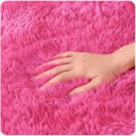 GREFFY Soft 2x4 Feet Area Rug, Modern Yellow Shag Carpet, Shaggy Plush Rugs for Bedroom, Indoor Nursery Dorm Bedside Fluffy Rug for Living Room, Fuzzy Teen Girls Aesthetic Home Decor, Hot Pink - Image 4