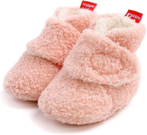Matt Keely Baby Boys Girls Anti-Slip Soft Sole Slipper Booties Infant Crib Shoes Crawler Warm Winter Boots with Fleece Lining - Image 4
