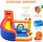 Ballsea Bouncy Castle, Inflatable Trampoline Bounce House with Long Slide, Climbing Wall, Ball Pit, Cannon, Bucket Dump for Kids Indoor Outdoor - Image 7