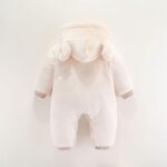 Unisex Baby Boys Girls Bear Ear Hooded Jumpsuit Clothes Winter Coats Outerwear Cute Newborn Infant Jumpsuit Snowsuit Bodysuits Short Sleeve Bodysuits - Image 2