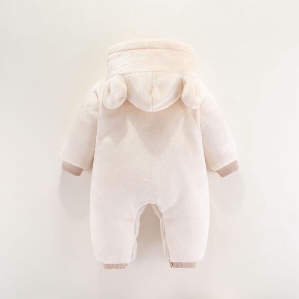 Unisex Baby Boys Girls Bear Ear Hooded Jumpsuit Clothes Winter Coats Outerwear Cute Newborn Infant Jumpsuit Snowsuit Bodysuits Short Sleeve Bodysuits - Image 2