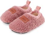 Sangyn Kids Fleece Slippers Toddler Boys Girls Winter Warm Fluffy Shoes Anti-Slip Cozy Slippers For Indoor Outdoor Wear