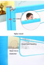 KISYHOLG Sturdy Bed Rail With Storage Bag, Extra Long Mesh Crib Rail For Toddlers, Vertical Lifting Infants Safety Guardrail - Image 5