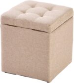 Storage Foot Stool Cube Ottoman - Purple Bench Seat with Organizer Box, Toy Box, Tray, Chest, Shoe Bench, Pouf Seat - Versatile Furniture Piece