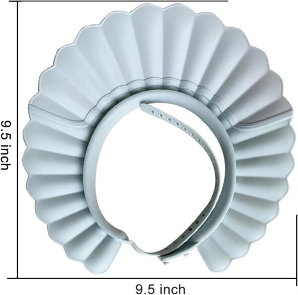 Baby Shower Cap Bathing Cap Safe Silicone Protection Bath Cap Soft Adjustable Visor Hat for Protector Head Eye Ear Shampoo Caps for Toddler,Baby, Kids,Children (Haze Blue) - Image 4